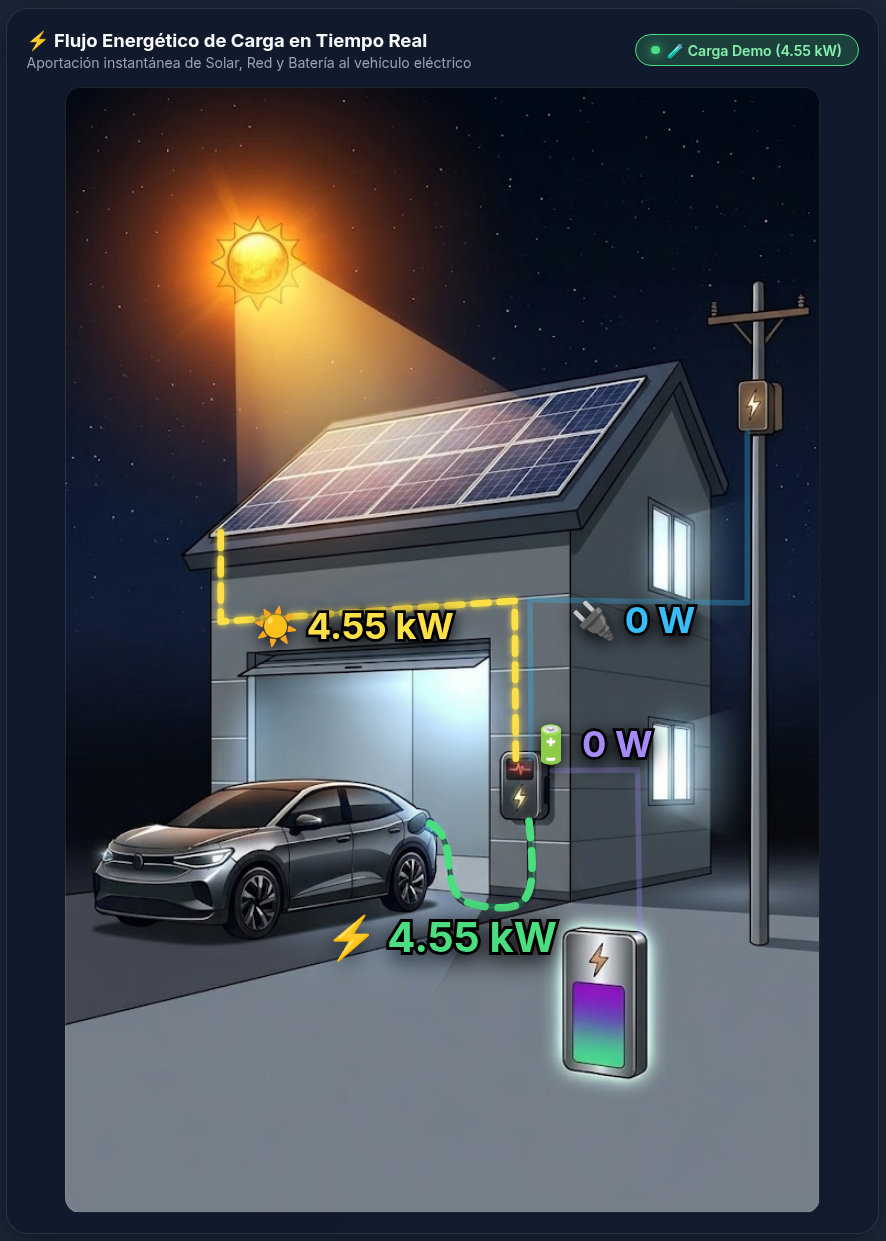 Dibujo del Flujo Energético de Carga en Tiempo Real